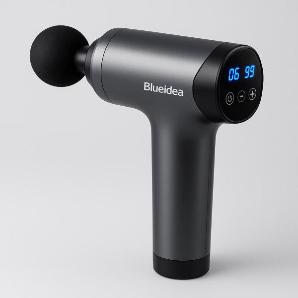 Blueidea Fascial Gun Pro BLD-326 – Deep Tissue Muscle Massage Gun with 4 Heads & LED Display