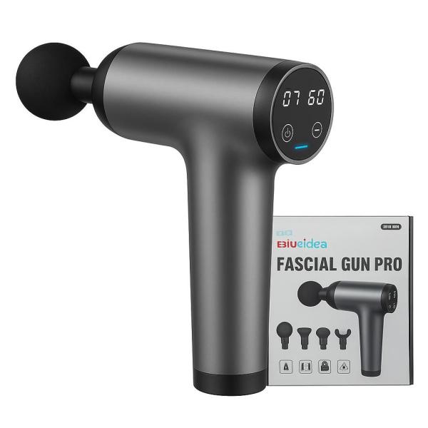 Blueidea Fascial Gun Pro BLD-326 – Deep Tissue Muscle Massage Gun with 4 Heads & LED Display